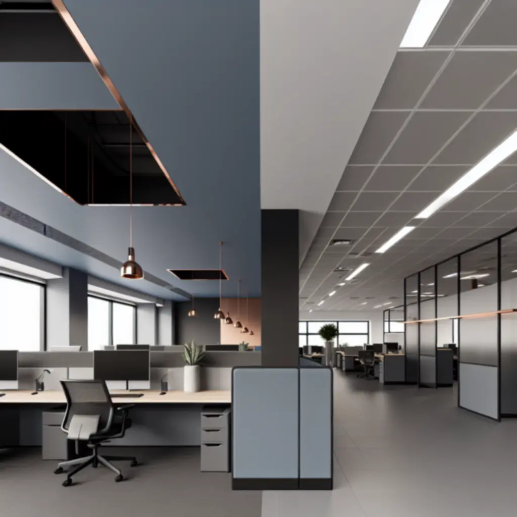 Nowoczesne biuro firmy IT z przestrzenią open space i strefami współpracy